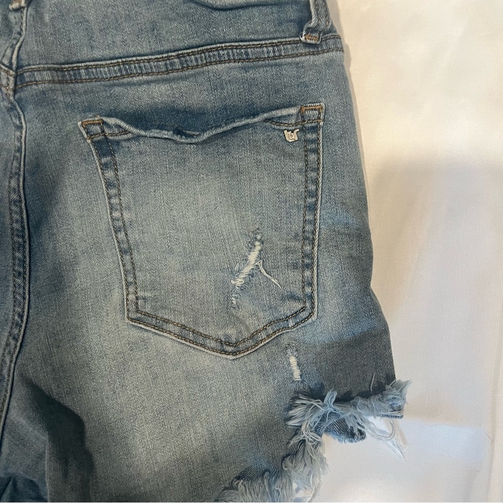 Distressed Tricot Denim Shorts - Size 7 - Picture 6 of 6